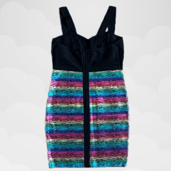 Metallic Rainbow Bodycon Mini Dress - Picture 4 of 7